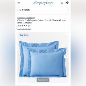 Ocean Blue Standard Sham The Company Store